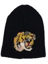 GUCCI WOOL HAT WITH TIGER DETAIL,10750931