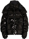 FAITH CONNEXION SEQUIN EMBELLISHED PUFFER JACKET