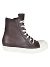 RICK OWENS LACE UP HI-TOP SNEAKERS,10751615