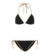 Burberry Black Vintage Check Detail Mata Triangle Bikini In Black