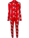Perfect Moment Star Ii Intarsia Merino Wool Jumpsuit In Red