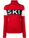 Perfect Moment Schild Intarsia Merino Wool Sweater In Red