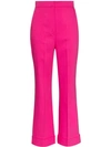 ROKSANDA ROKSANDA IANA FLARED SILK BLEND TROUSERS - 粉色