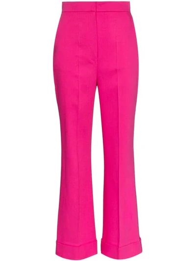 Roksanda Iana Cropped Kick-flare Trousers In Pink