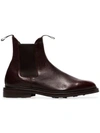 TRICKER'S TRICKERS X BROWNS BURGUNDY LEATHER CHELSEA BOOTS - 红色