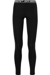 OFF-WHITE PERFORATED STRETCH-JERSEY LEGGINGS