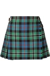 CHRISTOPHER KANE PLEATED CHECKED WOOL WRAP MINI SKIRT