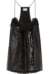 CAMI NYC THE RACER LACE-TRIMMED SEQUINED CREPE CAMISOLE