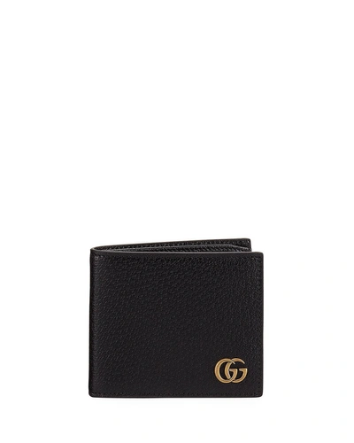 Gucci Marmont Full-grain Leather Billfold Wallet In Dark Brown