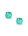 Ippolita Sterling Silver Rock Candy Turquoise & Clear Quartz Crystal Doublet Stud Earrings In Light Blue