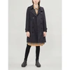 BURBERRY WOMENS MIDNIGHT BLACK HERITAGE CHELSEA CHECK-TRIMMED COTTON TRENCH COAT