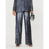 ALICE AND OLIVIA RACQUEL WIDE-LEG SEQUINNED AND BEADED TROUSERS