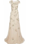 JENNY PACKHAM WOMAN EMBELLISHED TULLE GOWN CREAM,US 7668287966475929