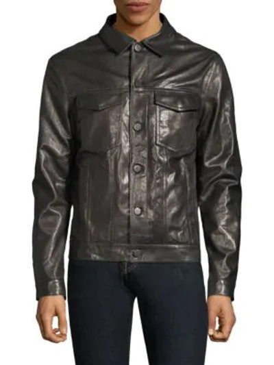 J Brand Men's Acamar Lamb Leather Jacket In Black