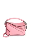 Loewe Mini Puzzle Leather Bag In Wild Rose