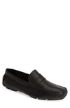 To Boot New York Ashbery Pebble Grain Driving Shoes In Black Leather