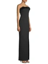 LIKELY Presley Feather-Trim Sleeveless Column Gown