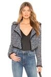 LOVERS & FRIENDS LOVERS + FRIENDS PAOLA CROPPED JACKET IN BLUE MULTI,LOVF-WO268