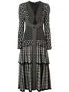 PROENZA SCHOULER PROENZA SCHOULER BLOCK PRINT LONG SLEEVE DRESS - BLACK