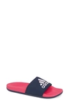 Adidas Originals Adilette Colorblock Logo Slide Sandal In Shock Pink