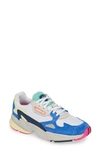 Adidas Originals Women's Falcon Color-block Low-top Dad Sneakers In White/ White/ Blue
