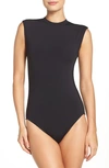 Seafolly Cap-sleeve Maillot One-piece Swimsuit In Black
