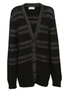 SAINT LAURENT SAINT LAURENT OVERSIZED LUREX STRIPE CARDIGAN