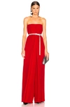 Valentino Cady Couture Strapless Jumpsuit In Red