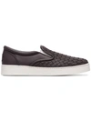 BOTTEGA VENETA BOTTEGA VENETA DODGER WOVEN LEATHER SNEAKERS - 紫色