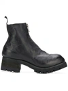 Guidi Front Zip Ankle Boots In Black