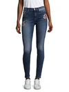 7 FOR ALL MANKIND Floral Needle Point Skinny Jeans,0400097308279
