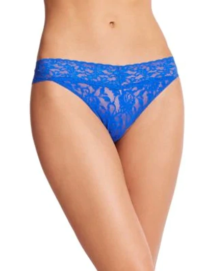 Hanky Panky Signature Lace Original Rise Thong In Sapphire