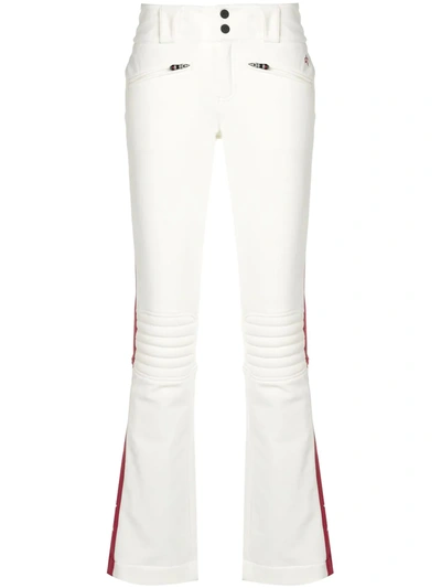 Perfect Moment Flared Stripe Detail Ski Trousers In Snow-white