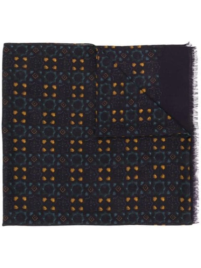 Kiton Abstract Print Scarf - 蓝色 In Blue