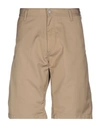 CARHARTT CARHARTT MAN SHORTS & BERMUDA SHORTS KHAKI SIZE 36 POLYESTER, COTTON,13123531HN 10