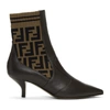 FENDI BROWN 'FOREVER FENDI' ROCKOKO BOOTS