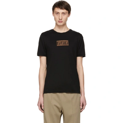 Fendi Ff-logo Slim-fit T-shirt In Black