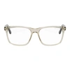 TOM FORD TOM FORD TRANSPARENT AND BLACK BLOCK SQUARE GLASSES