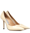 Jimmy Choo 100mm Love Patent Leather Pumps In Neutrals