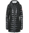Canada Goose Hybridge Hooded Stretch-jersey And Quilted Shell Down Coat In Black