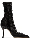LIUDMILA LACE-UP HEELED BOOTS