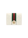 Gucci Leather Card Case Wallet With Double G In 9179 White
