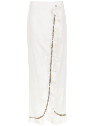 Clube Bossa Ruffled Hare Pants In White