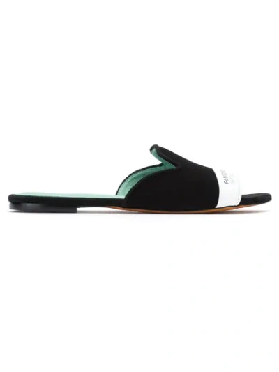 Blue Bird Shoes Panelled Leather Mules - 黑色 In Black