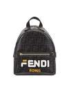 Fendi Double F Print Mini Backpack In Black