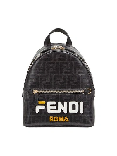 Fendi Double F Print Mini Backpack In Black