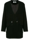 H BEAUTY & YOUTH H BEAUTY&YOUTH DOUBLE-BREASTED COCOON COAT - BLACK