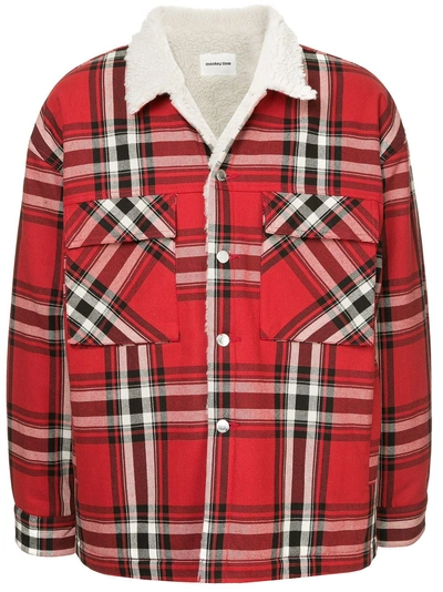 Monkey Time Plaid Shirt Jacket - 红色 In Red