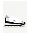 STELLA MCCARTNEY WOMEN'S WHITE ELYSE FAUX-LEATHER FLATFORM trainers