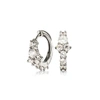 Lily & Roo Small Silver Cluster Diamond Style Huggie Hoop Earrings